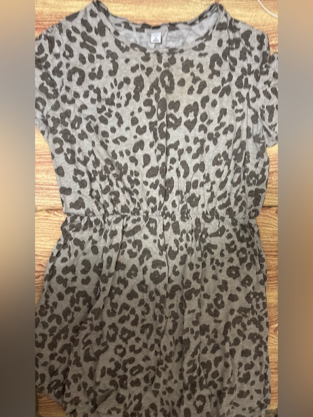 Old Navy Gray Leopard-Print Casual Dress